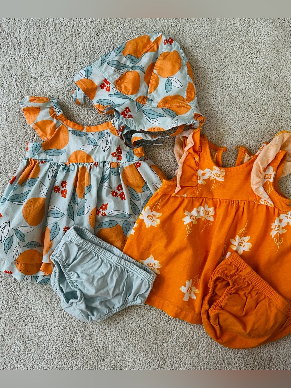 Carter's Orange & Floral Print Dress Set